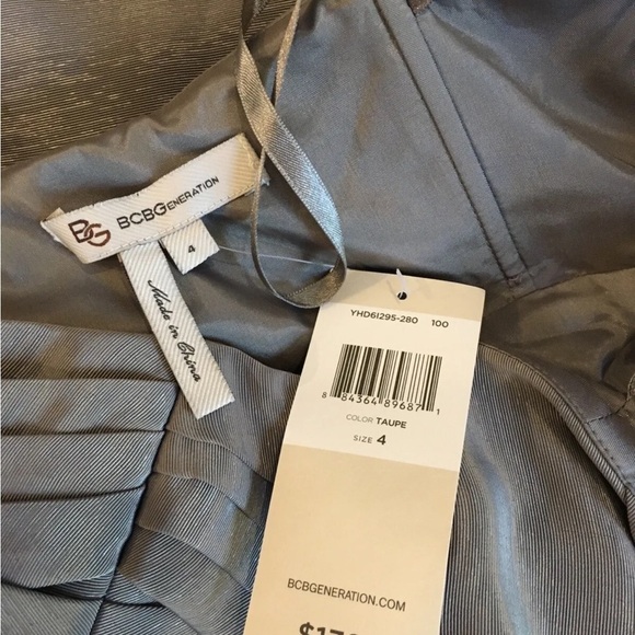 NEW BCBGeneration strapless mini dress solid gray size 4 - Picture 4 of 6